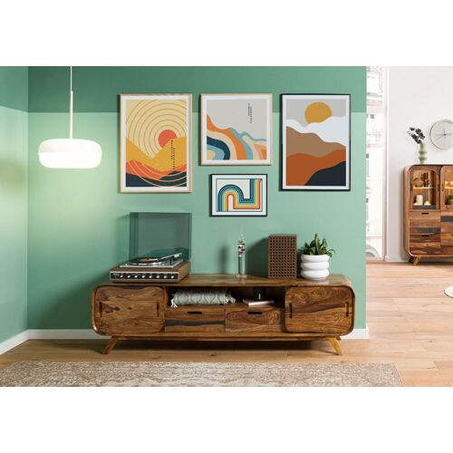 Massivmoebel24.de TV-Board Sheesham 173x40x48 dunkelbraun lackiert MAILAND #226