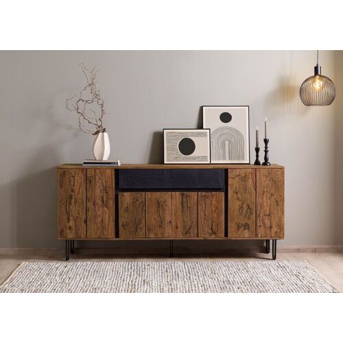 Wolf Möbel Sideboard Sheesham 185x40x77 natur unbehandelt LICHTENBERG #116