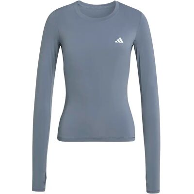 Langarmtrikot für Damen adidas Power Essentials Workout Contour Gris L Langarmtrikot für Damen adidas Power Essentials Workout Contour Gris L