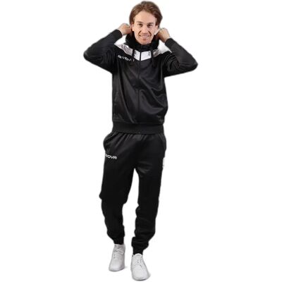 Trainingsanzug mit Fleece-Kapuze Givova Roma Noir 2XL Trainingsanzug mit Fleece-Kapuze Givova Roma Noir 2XL