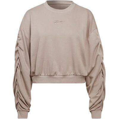 Sweatshirt Damen Reebok Studio Knit Fashion Cover-Up Gris S Sweatshirt Damen Reebok Studio Knit Fashion Cover-Up Gris S