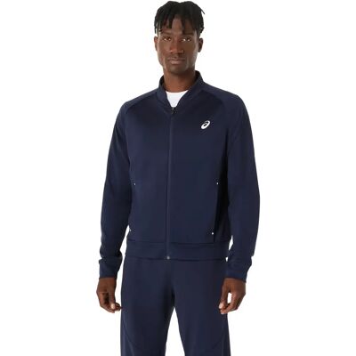 Asics Herren XL Blau Tennissweatshirt - Aufwärmtraining Asics Herren XL Blau Tennissweatshirt - Aufwärmtraining