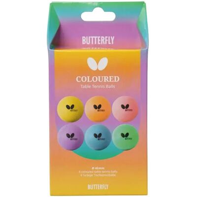 Tischtennisball Butterfly Coloured (x6) Multicolore 40 mm Tischtennisball Butterfly Coloured (x6) Multicolore 40 mm