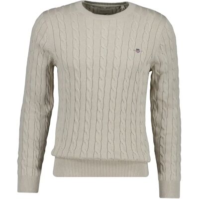 Gestrickter Pullover mit Twists Gant Classic Marron L Gestrickter Pullover mit Twists Gant Classic Marron L