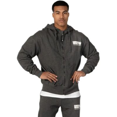 Oversized Hoodie mit Reißverschluss Gorilla Wear Classic Gris 2XL Oversized Hoodie mit Reißverschluss Gorilla Wear Classic Gris 2XL