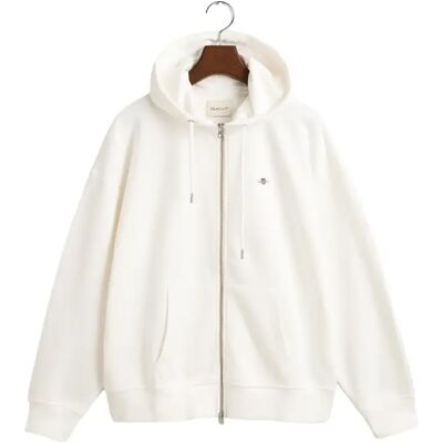 Sweatshirt mit Reißverschluss, Damen Gant Shield Blanc L Sweatshirt mit Reißverschluss, Damen Gant Shield Blanc L