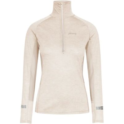 Pullover 1/2 Reißverschluss Damen Johaug Aerial Wool Mix 2.0 Beige M Pullover 1/2 Reißverschluss Damen Johaug Aerial Wool Mix 2.0 Beige M