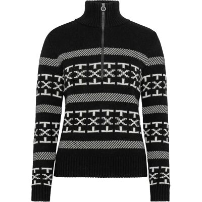 Pullover 1/2 Reißverschluss Damen Johaug Dalsbygda Woolmix Noir M Pullover 1/2 Reißverschluss Damen Johaug Dalsbygda Woolmix Noir M