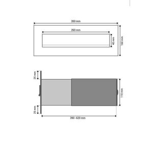 DOLS B-042 Anthrazit (RAL 7016) Mauerdurchwurf Briefkasten (variable Tiefe) mit Klingel