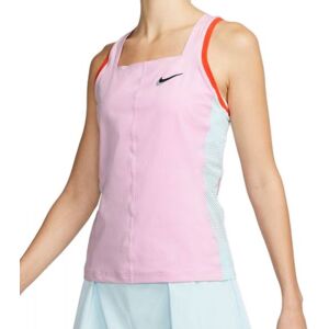 Damen Tennistop Nike Court Dri-Fit Slam Tank - light arctic pink/glacier blue/team orange/black