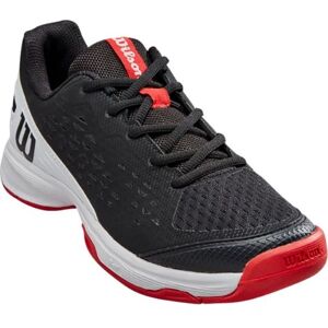 Jugend-Tennisschuhe Wilson Rush Pro JR L - black/white/wilson red