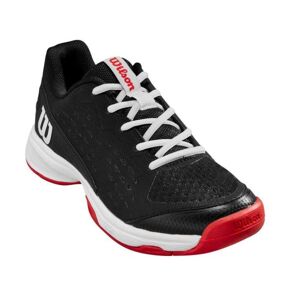 Jugend-Tennisschuhe Wilson Rush Pro JR L - black/wilson red/white