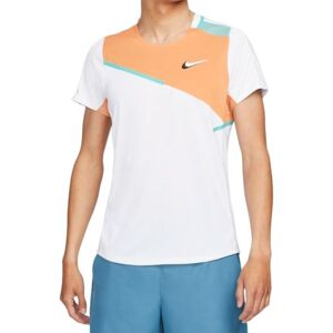 Herren Tennis-T-Shirt Nike Court Dri-Fit Slam Top M - white/hot curry/washed teal/white