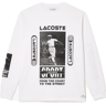 Herren Tennis-Langarm-T-Shirt Lacoste Loose Fit René Lacoste Print T-Shirt - white/black