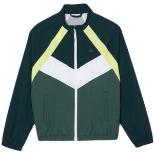 Jungen Sweatshirt Lacoste Recycled Fiber Colourblock Zipped Jacket - green/flashy yellow/white/dark green