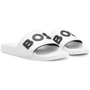 Flip-Flops BOSS Slides with Raised Contrast Logo - white