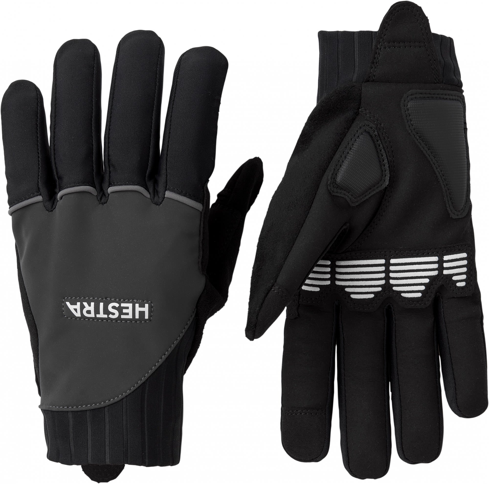 Hestra Bike Reflective Long Grau, Fingerhandschuhe, Größe 8 - Farbe Dark Grey