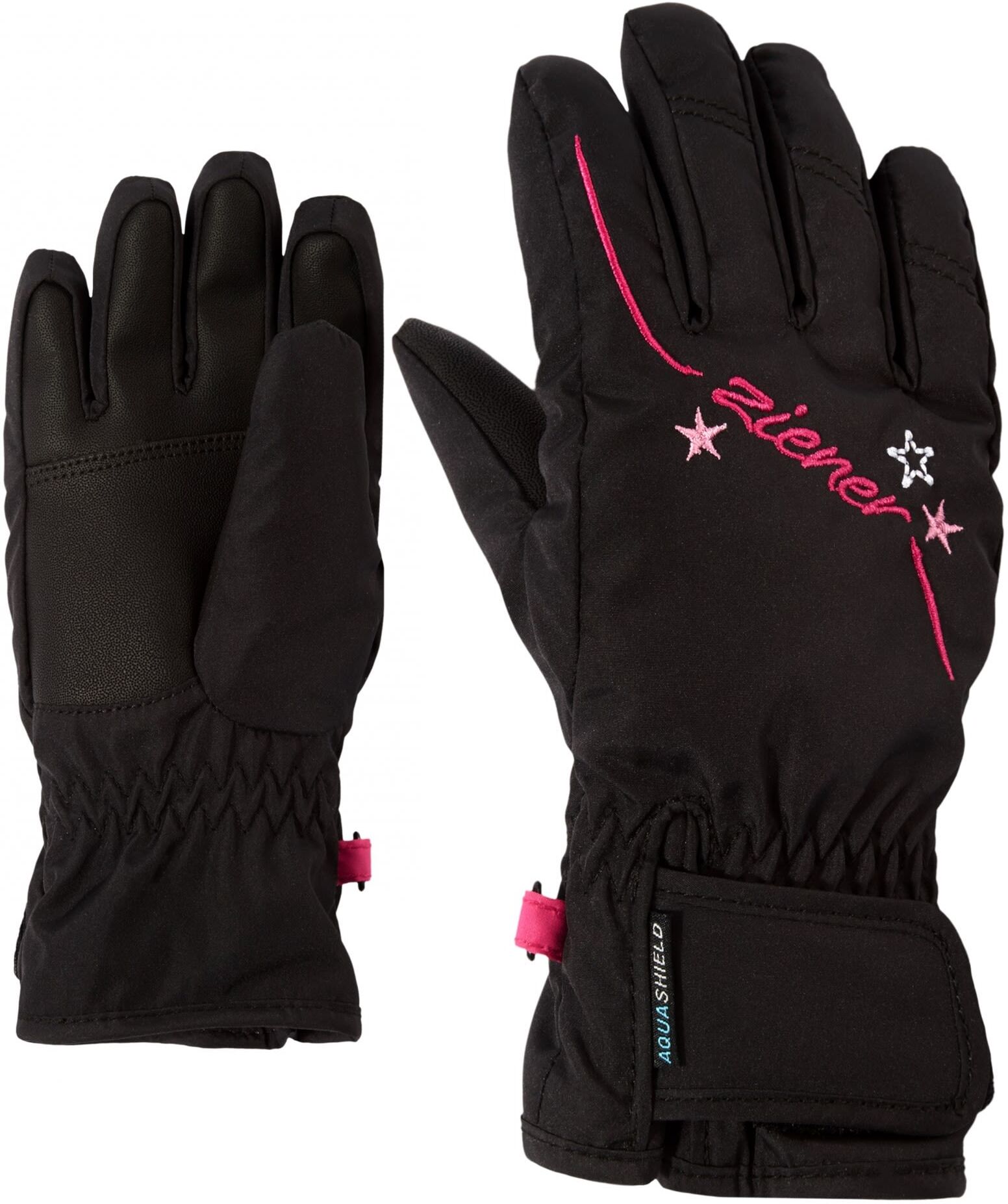 Ziener Girls Lula AS Glove Schwarz, Mädchen Fingerhandschuhe, Größe 6 - Farbe Black