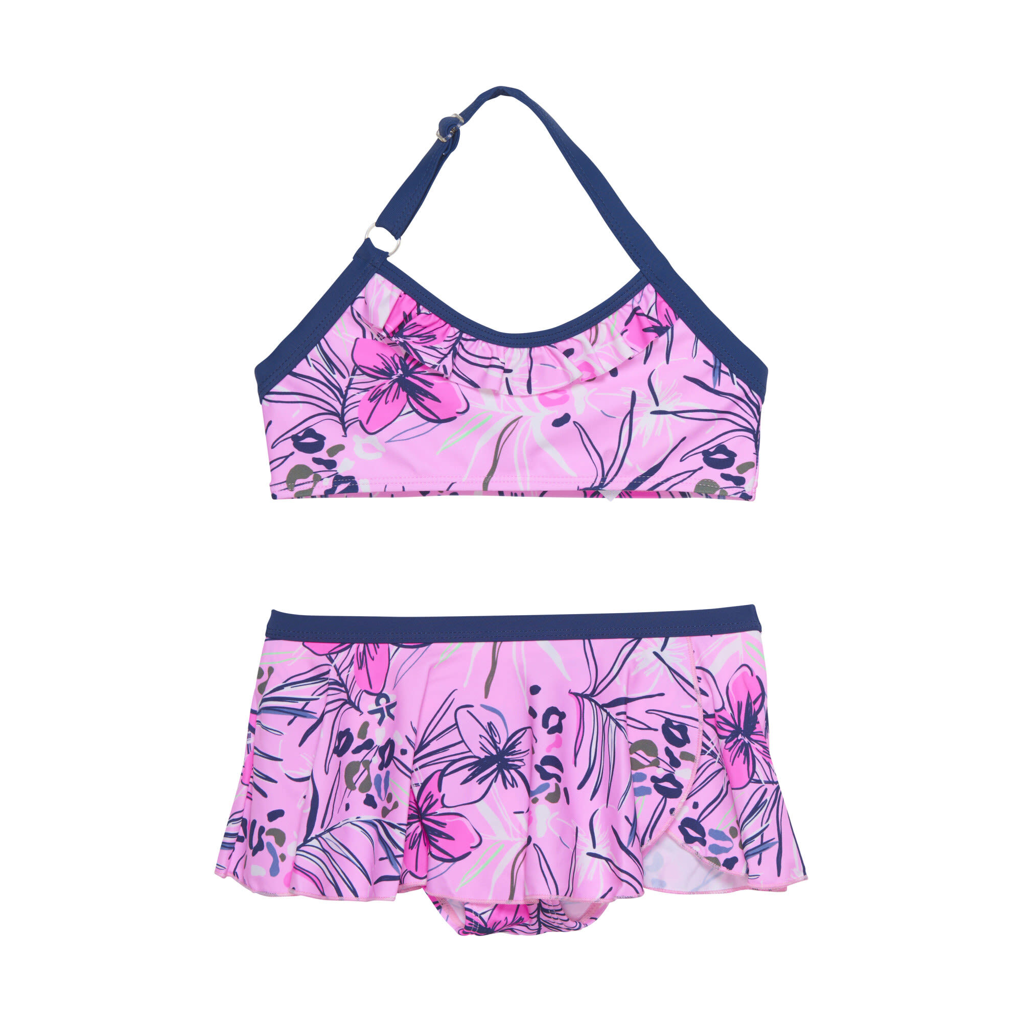 Color Kids Girls Bikini Skirt AOP Pink, Mädchen Bikini-Sets, Größe 116 - Farbe Begonia Pink