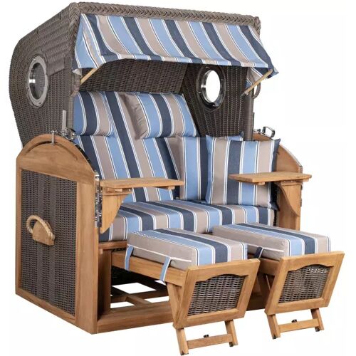 Strandkorb.co Strandkorb Werdum XL Teak PE grey Dessin 580