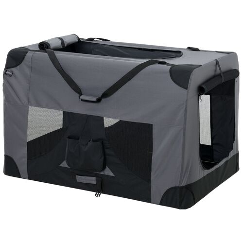 [pro.tec] Hundetransportbox XXXL GRAU Faltbar Transportbox Hunde Box Trage Tasche [PRO.TEC]