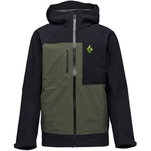 Black Diamond Wasserdichte technische Herren Touren Shelljacke. Farbe: Farbeblock / Oliv / Schwarz / Größe: XL