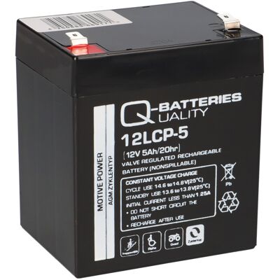 Q-Batteries - 12LCP-5 - 12V - 5Ah AGM - Batterie Q-Batteries - 12LCP-5 - 12V - 5Ah AGM - Batterie