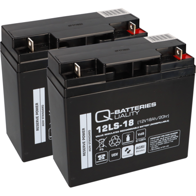 Q-Batteries Q‑Batteries RBC7 Ersatzakku‑Set 2x 12V 18Ah AGM für APC/Dell USV Q-Batteries Q‑Batteries RBC7 Ersatzakku‑Set 2x 12V 18Ah AGM für APC/Dell USV