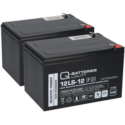 Q-Batteries - QB 24V 2x12V AGM - 12Ah - Batterie Q-Batteries - QB 24V 2x12V AGM - 12Ah - Batterie