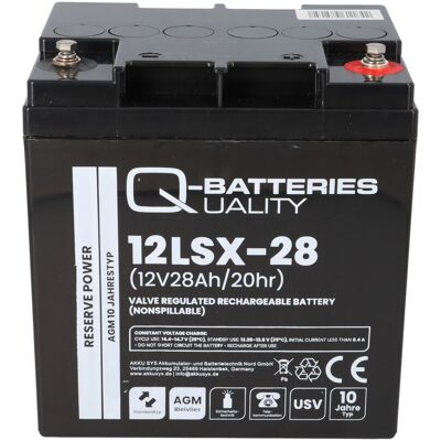 Q-Batteries - 12LSX-28 - 12V - 28Ah - Batterie Q-Batteries - 12LSX-28 - 12V - 28Ah - Batterie