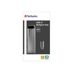 Verbatim Hub, USB 3.1-C, Multiport 4x USB 3.2 Gen.1, silber