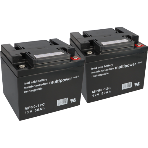 Multipower Ersatzakku Kehrmaschine Nilfisk Floortec 350 2x 12V 50Ah AGM Batterie Zyklenfest