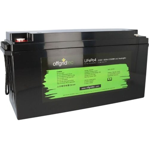 Offgridtec LiFePO4 Akku 25,6V 100Ah mit Heizmatte mit 0% MwSt nach §12 Abs. 3 UstG