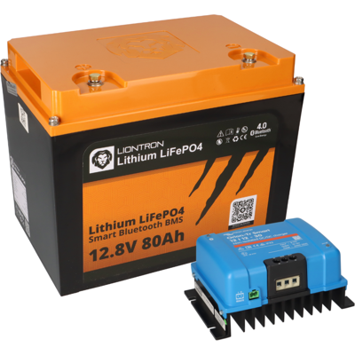 SET LIONTRON LiFePO4 Akku 12,8V 80Ah + Victron Orion-Tr Smart 12/12-30A Ladebooster SET LIONTRON LiFePO4 Akku 12,8V 80Ah + Victron Orion-Tr Smart 12/12-30A Ladebooster