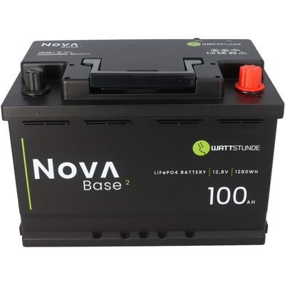 WATTSTUNDE® NOVA Base 2 100Ah Batterie LiFePO4 12,8V 1280Wh WATTSTUNDE® NOVA Base 2 100Ah Batterie LiFePO4 12,8V 1280Wh