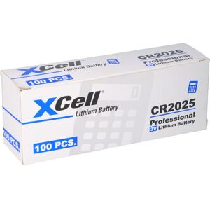 XCell 100x CR2025 Lithium-Knopfzelle 3V / 170mAh (20x 5er Pack)