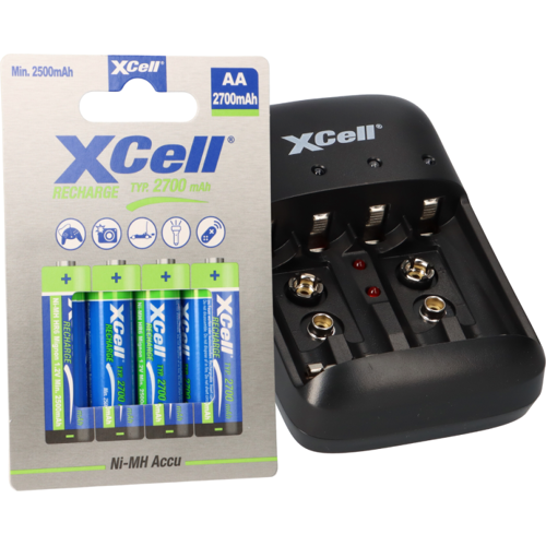 Ladegerät BC-X500 + 4x AA XCell Rechargeable 1,2V 2700mAh