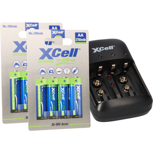 Ladegerät BC-X500 + 8x AA XCell Rechargeable 1,2V 2700mAh