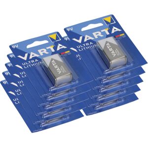 10x 1er Blister Varta Professional Lithium Batterie 9V-Block 10x 1er Blister Varta Professional Lithium Batterie 9V-Block