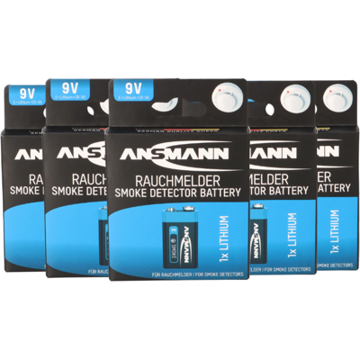 5x Ansmann Rauchmelder Batterie Extreme Lithium 9V Block 5x Ansmann Rauchmelder Batterie Extreme Lithium 9V Block