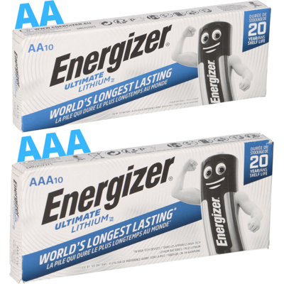 Energizer - AA/AAA Lithium Set - AA 3100mAh - AAA 1250mAh - Battery set Energizer - AA/AAA Lithium Set - AA 3100mAh - AAA 1250mAh - Battery set