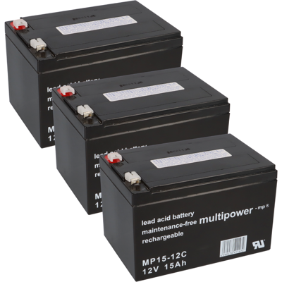 Multipower 3x 12V 15Ah AKKU BATTERIE Roller E-Scooter E500 Batterie 36V Multipower 3x 12V 15Ah AKKU BATTERIE Roller E-Scooter E500 Batterie 36V