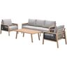 GARDEN Impressions Decala Loungeset 4-tlgalu hell Teaklook/des. Taupe