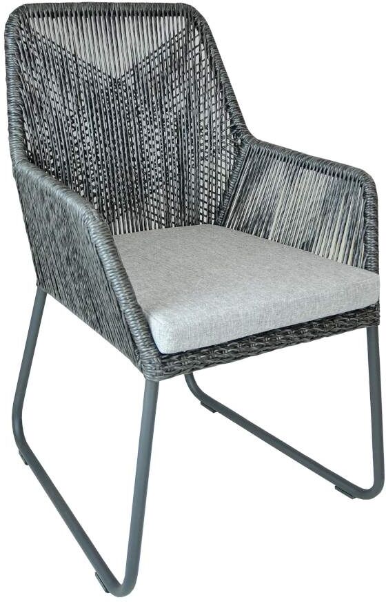 SIT Mobilia sitMobilia Allanis Dining Stuhl Geflecht Twisted Ebony inkl. Kissen