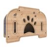 Woofy Pet XL Luxus Katzenhaus Katzenhöhle Katzenbett aus Holz mit Kratzteppich 80 x 36,6 x 56 cm