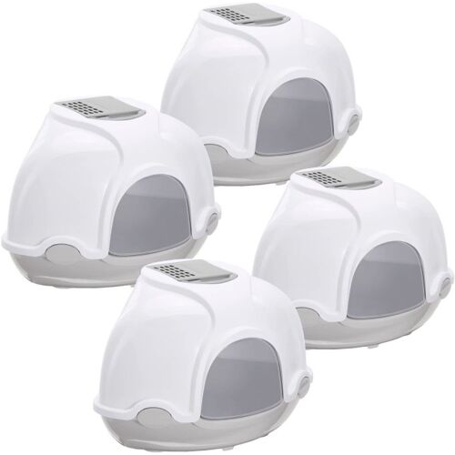 PETGARD 4er Sparpack Katzentoilette Katzenklo Ecktoilette mit Haube (25,00 € pro Stk)