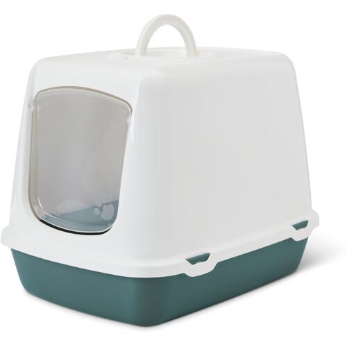 PETGARD Katzentoilette Haubentoilette für Katzen OSCAR 50 x 37 x 39 cm weiss-dunkelgrün