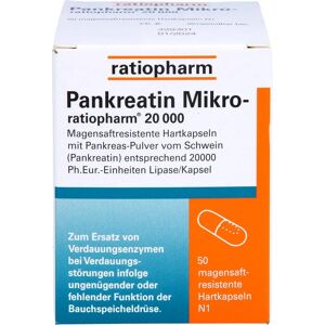 ratiopharm GmbH Pankreatin Mikro-ratio.20.000 magensaftr.Hartkaps. 50 St