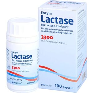 Pro Natura Gesellschaft mbH Lactase 3.300 Fcc 200 mg Kapseln 100 St