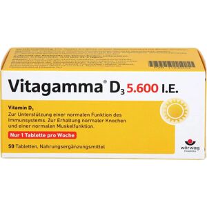 Wörwag Pharma GmbH & Co. KG Vitagamma D3 5.600 I.E. Vitamin D3 Nem Tabletten 50 St
